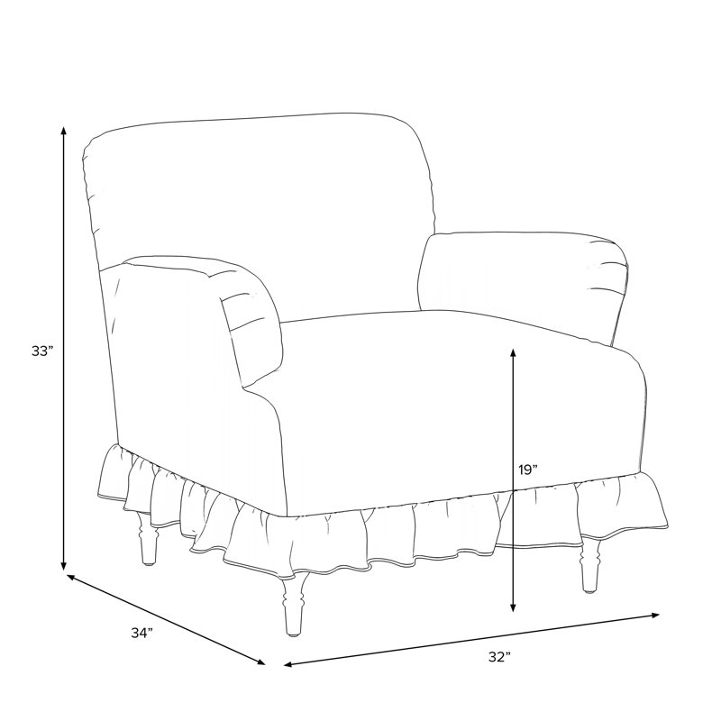 Maggie Ruffle Slipcover Armchair, Classic Talc Linen