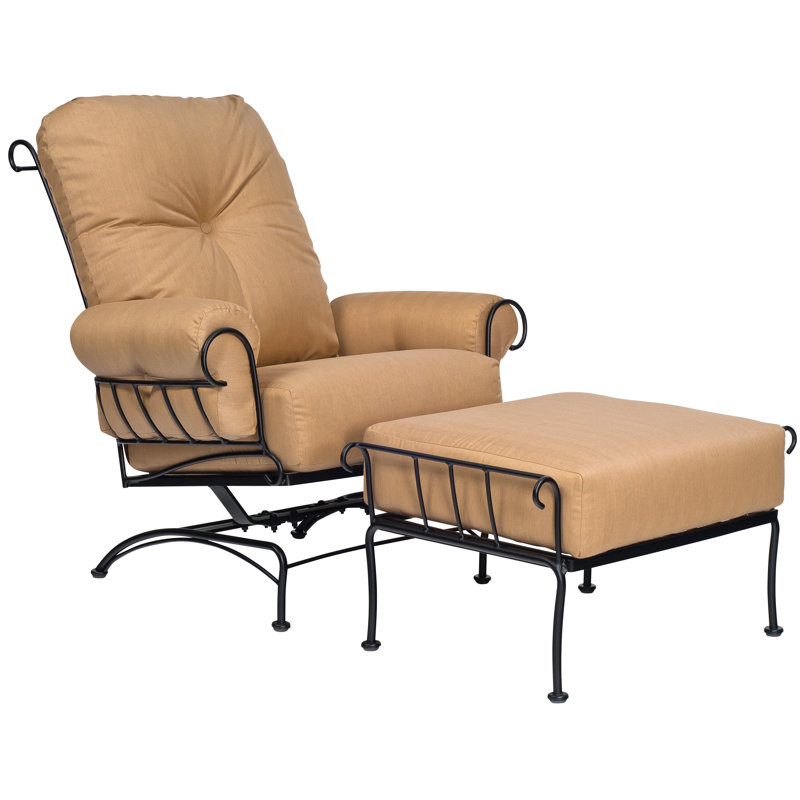 Terrace Outdoor Lounge Chair, Pewter, Chartres Malt Sunbrella®
