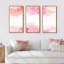 Abstrait fleurs roses éclaboussures II - ensemble d'art moderne sur toile encadrée moderne de 3-448107065-448107067