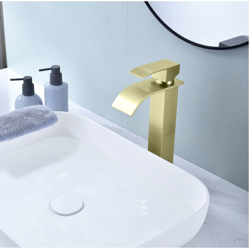 Waterfall Spout Bathroom Faucet,Single Handle Bathroom Vanity Sink Faucet