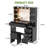 Makeup Vanity Stool Set, Small Vanity Desk With Lighted Mirror, Charging Station, Lindsborg Drawers-106912037
