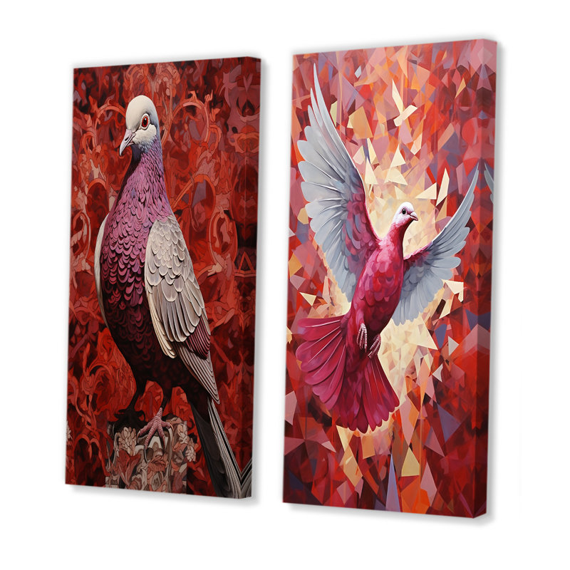 Ensemble de 2 impressions murales sur toile Messenger Dove, H 28 po x l 25 po, Toile tendue