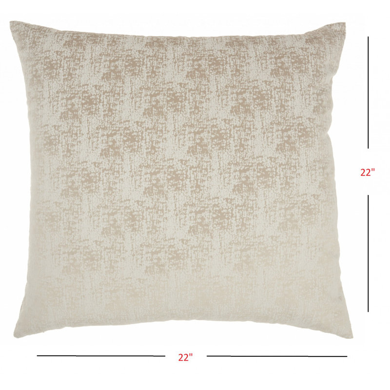 22" Abstract Throw Pillow, Beige