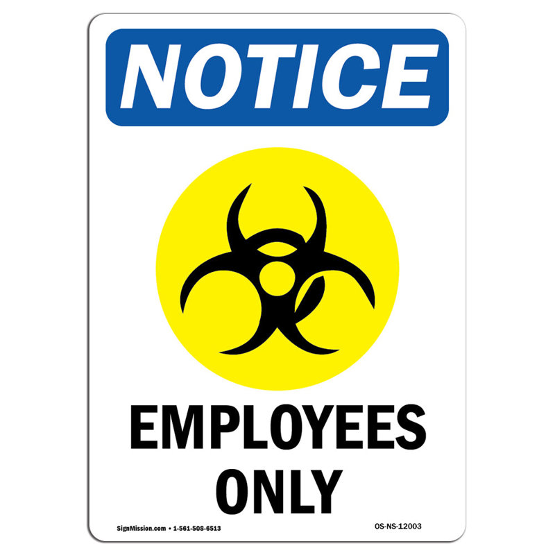 Les employés seulement signent avec le symbole