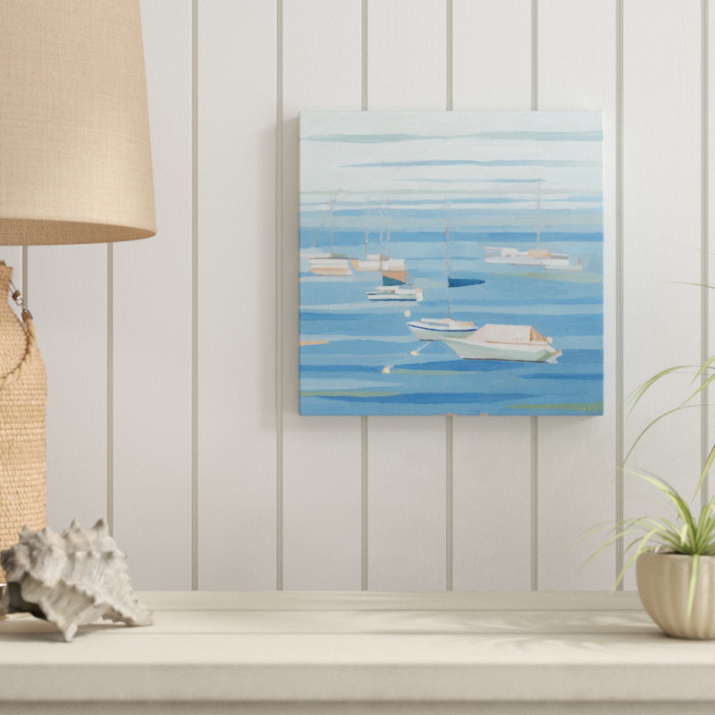 «Summer Regatta I», peinture sur toile tendue, H 12 po x l 12 po