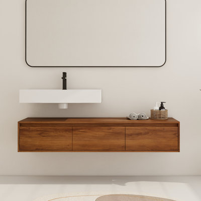 Meuble-lavabo 60 po Fatmata, meuble-lavabo 60 po avec comptoir, meuble-lavabo 60 po, ensemble de meuble-lavabo simple 60 po, meuble-lavabo simple 60 po avec 3 tiroirs et lavabo en résine