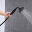Robinet de baignoire à fixation au sol noir mat - Inverseur pour débit d'eau commode autoportant avec finition Grande flexibilité 59 po Tuyau de douche à main-118752273