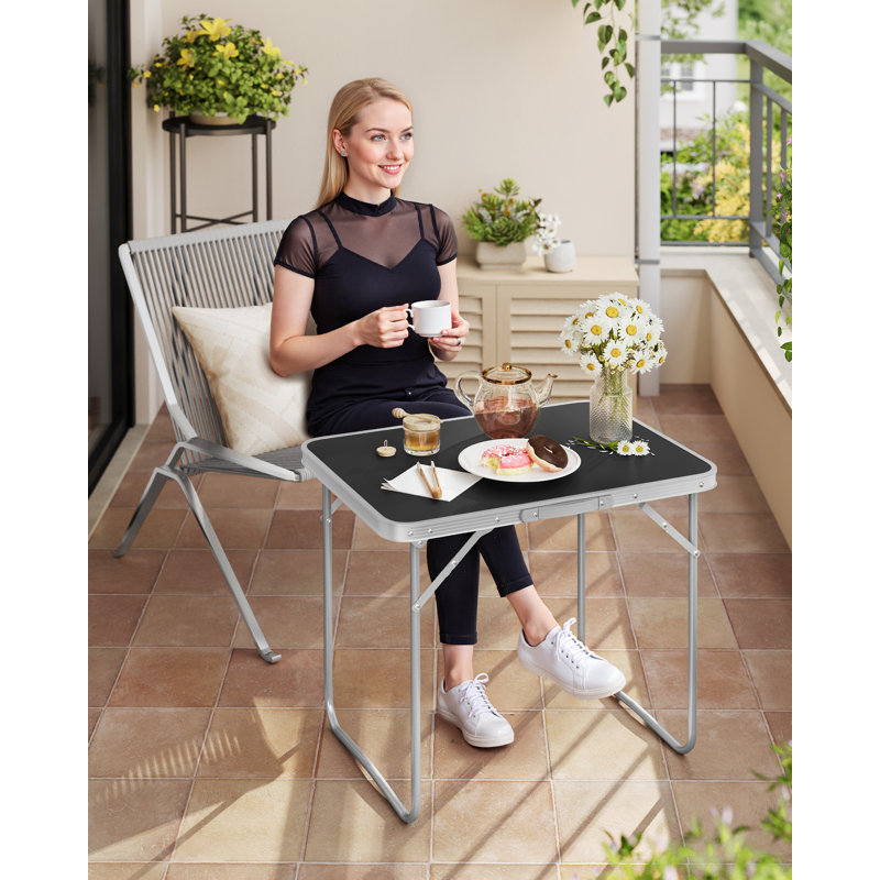Wasilla Rectangular 70cm L Camping Table, Black