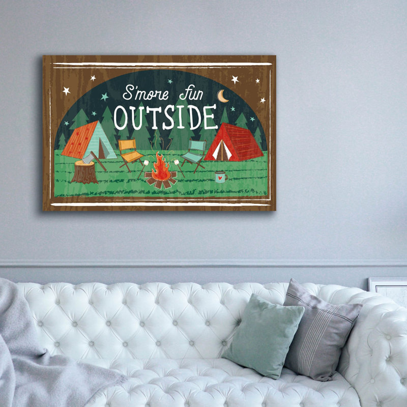 «Comfy Camping 7» par Melissa Averinos, art mural sur toile, H 40 po x l 60 po x P 1,5 po