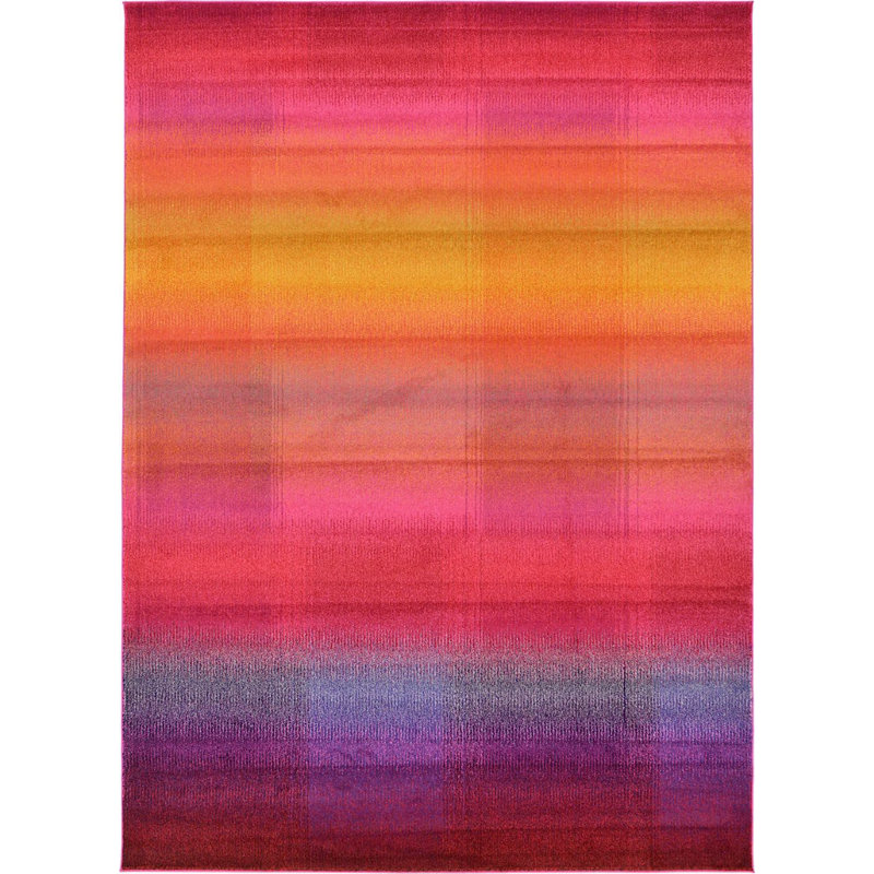 Eddins Washable Striped Indoor Rug, Rectangle 8' x 11'