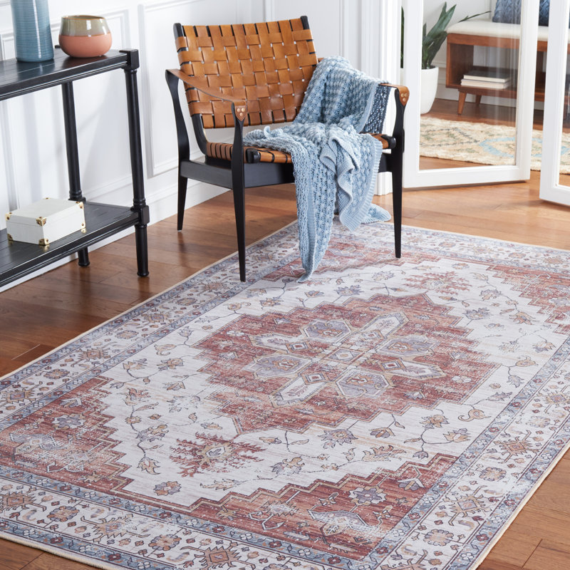 Tapis S / R 109 m / l S / R ivoire / rouille, Rectangle de 5 pi x 8 pi