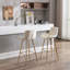 Tabouret de bar en velours avec repose-pieds chromé, ensemble de 2-1199335846-1199335834