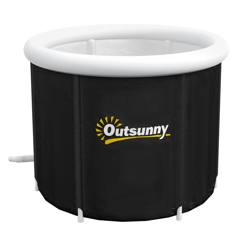 Ice Bath Tub, 79 Gallon Outdoor Portable Cold Plunge Tub With Thermo Lid, Cover And Carry Bag For Athletes Recovery And Cold Water Therapy, Black
