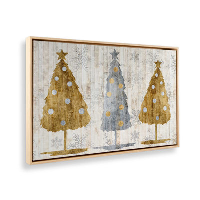 Imprimé d'arbres de Noël métalliques