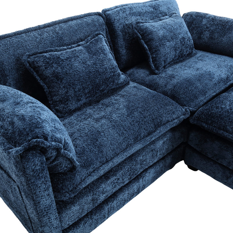 Doux chenille douce, amovible avec des poches latérales utiles, rembourrage en éponge haute densité, grand siège, repose-pieds réglable pour le positionnement du tissu - mousse, détente supplémentaire, taille 76,77 x 29,53 x 31,10 pouces