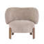 Fauteuil d'appoint confortable à oreilles avec pieds en bois massif-133994585