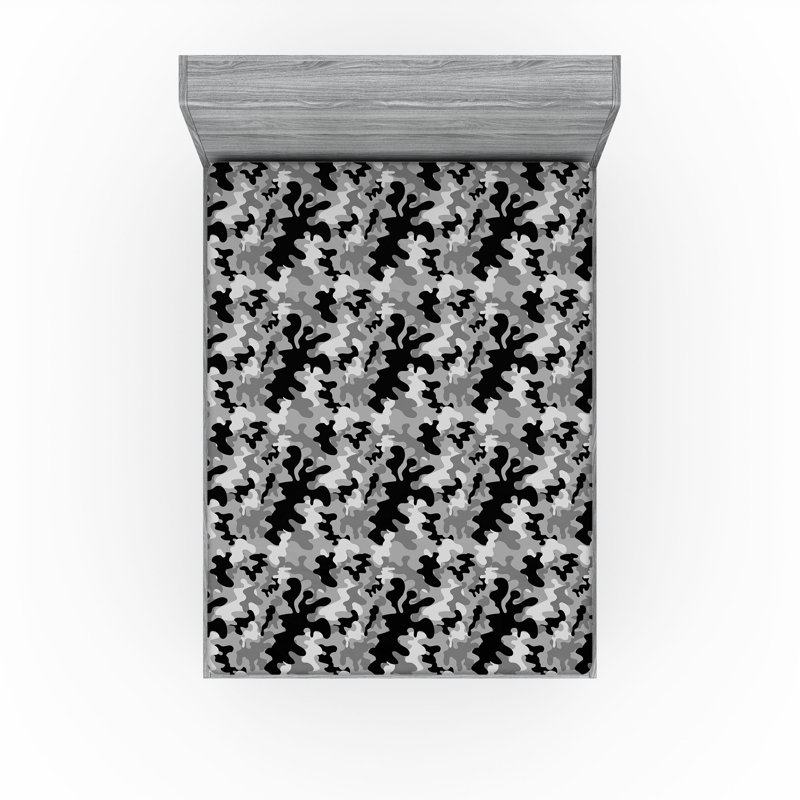 Ensemble de 2 draps-housse dégradés Ambesonne bleu sarcelle très clair bleu pâle et blanc, Gris anthracite, gris / abstrait