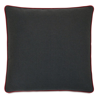 Connery Modesta Charcoal/Uma Scarlet Throw Square Pillow Cover and Insert