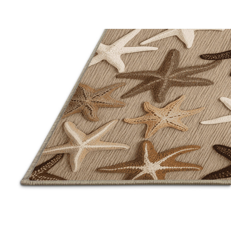  Tapis bord de mer lavable Starfish Collection, Rectangle 4pi x 6 pi