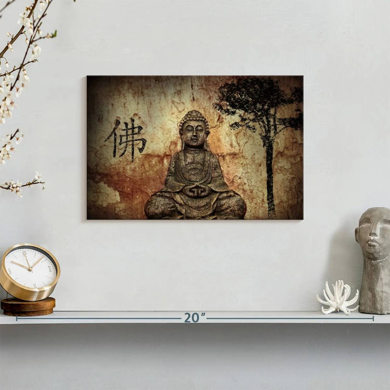 Bouddha croyant, reproduction sur toile, L 8 po x H 12 po
