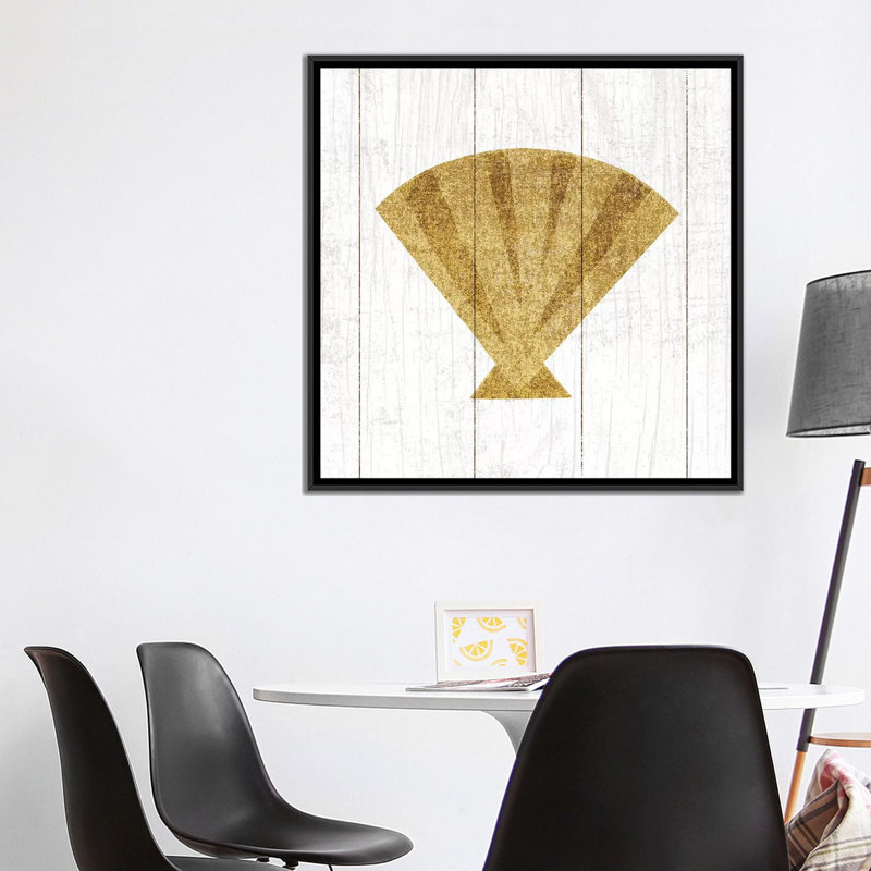 « beachscape series : shell ii », reproduction d’impression sur toile, H 37 po x l 37 po x P 1,5 po, Toile avec cadre noir
