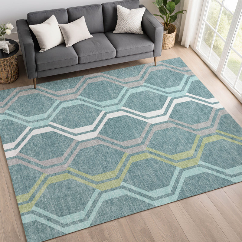 Tapis Mid-Century moderne lavable à la machine intérieur / extérieur Chantille ACN2326, Rectangle 2 pi 6 po x 3 pi 10 po