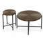 Ensemble de 2 tables basses et tables de bout avec plateau en panneau de fibres à densité moyenne imperméable concave-133293472