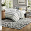 Modern Watercolor King Quilt Set, Cotton Bedding With Decorative Pillows