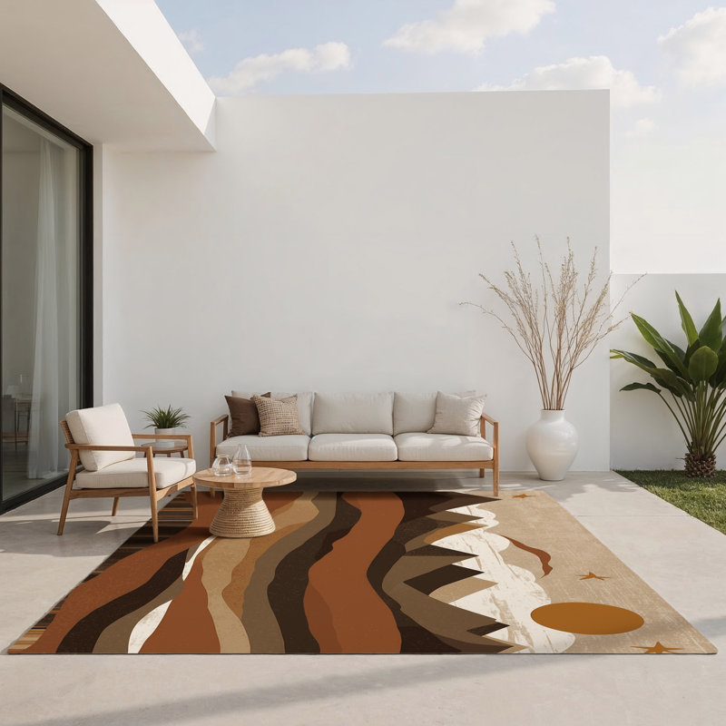 Tapis intérieur et extérieur Dune Waves, Rectangle 1'6" x 2'6"