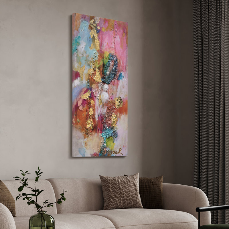 Art mural coloré sur toile recouverte d'époxy coloré Symphony II Crystallus