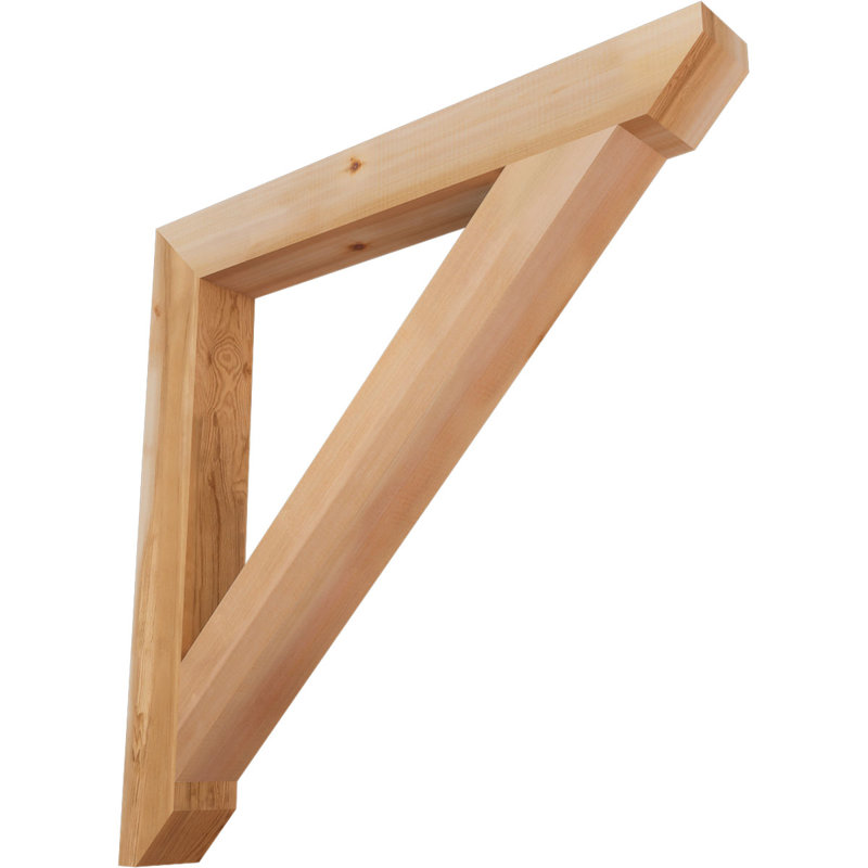Traditional Slat Rustic Wood Bracket, 34" H x 3.5" W x 34" D, Western Red Cedar