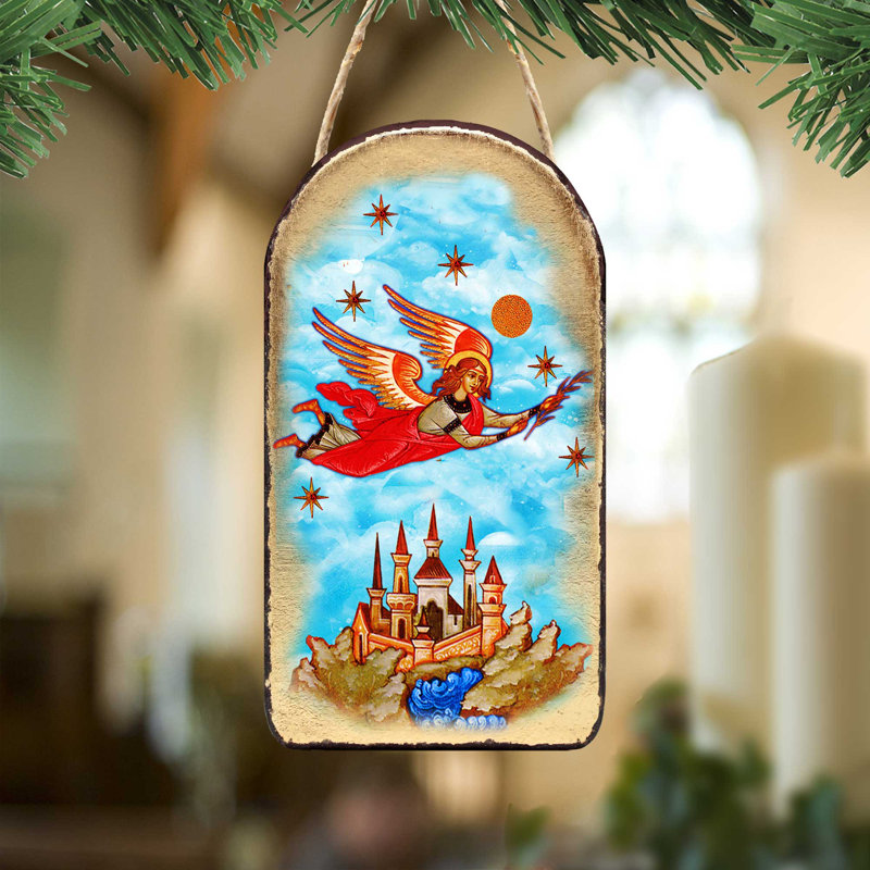 Inspirational Icon 5'' Handmade Wood Shatterproof Photo Ornament