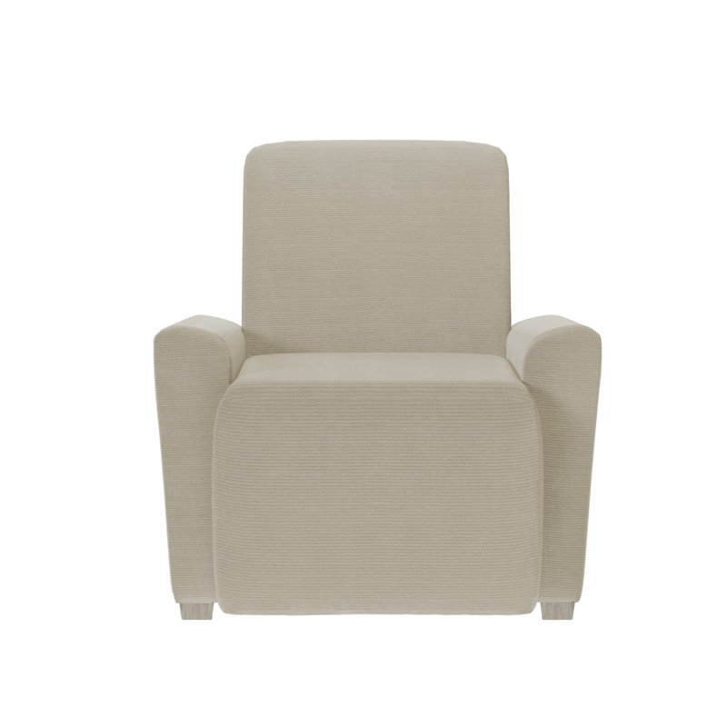 Housse pour fauteuil inclinable à coussins carrés/rectangulaires, Mélange de polyester ivoire
