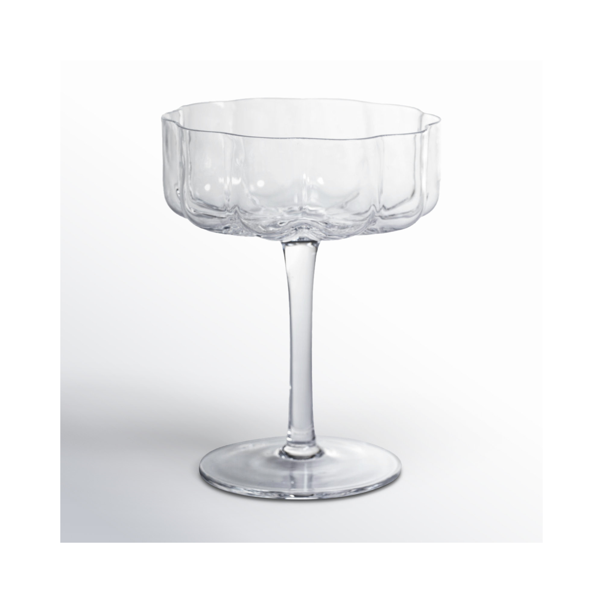 Reinhard 4-Piece Set Handblown Coupe Glasses, Clear