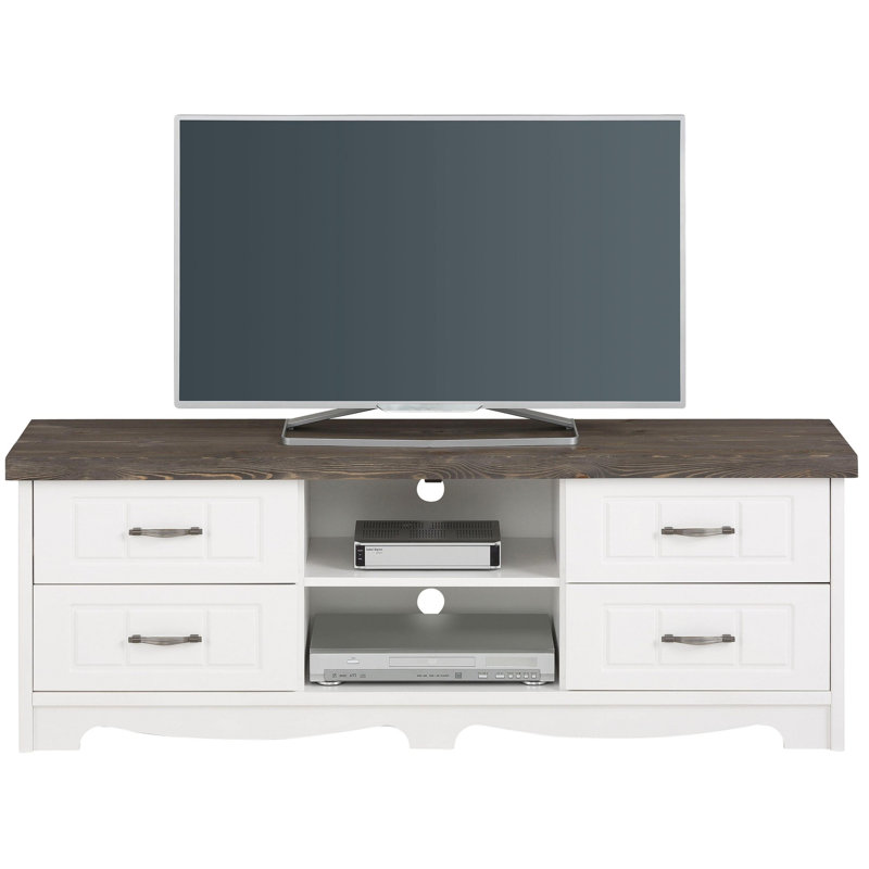 Unfinished TV Stand for TVs up to 65", White/Grey