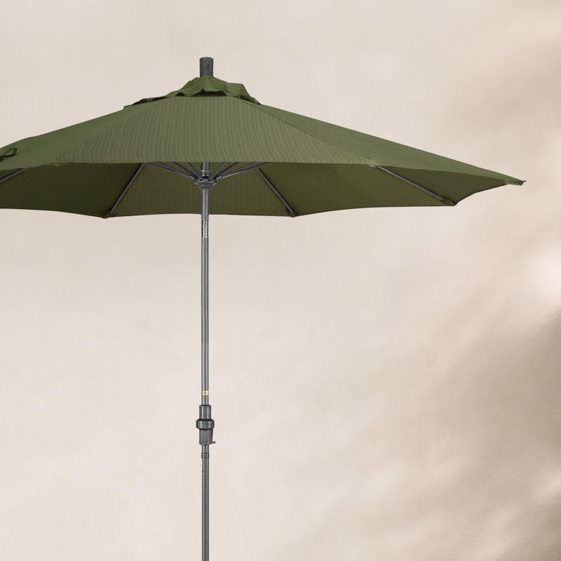 Parasol de marché 9 pi Hemenway, Hammertone Grey, Performance bleu givré