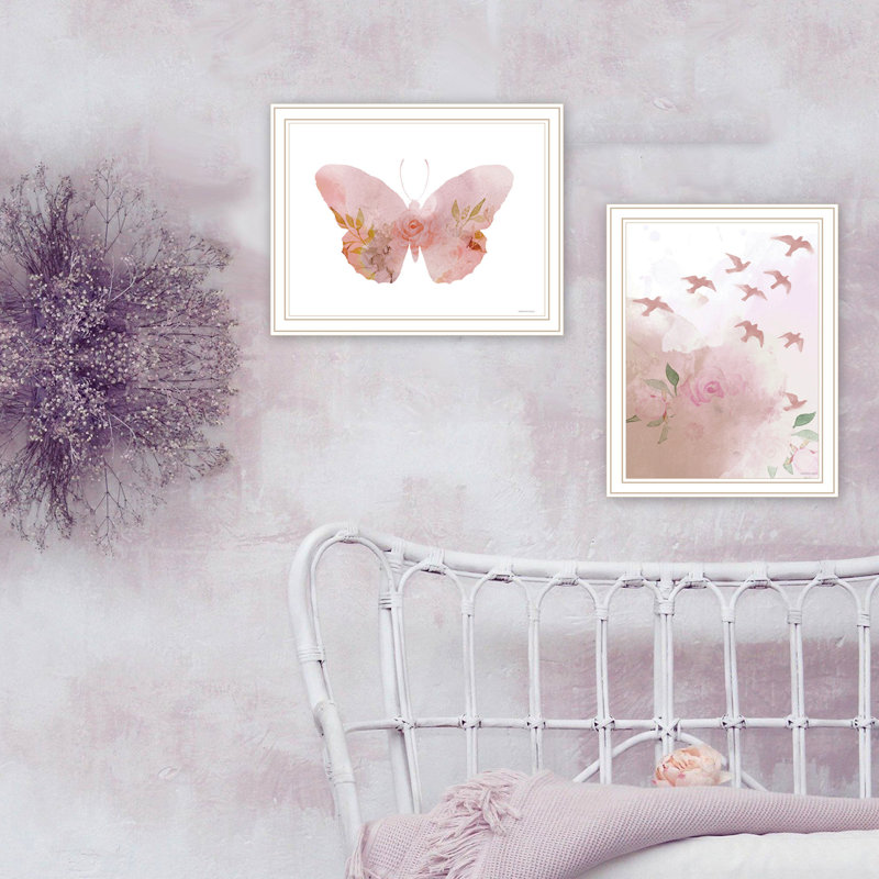«Trendy Decor 4U», 2 pièces, vignette de prairie, oiseaux et papillons