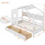Lit simple en bois avec 2 tiroirs, lit pour enfant avec tablette de rangement, blanc-129704121