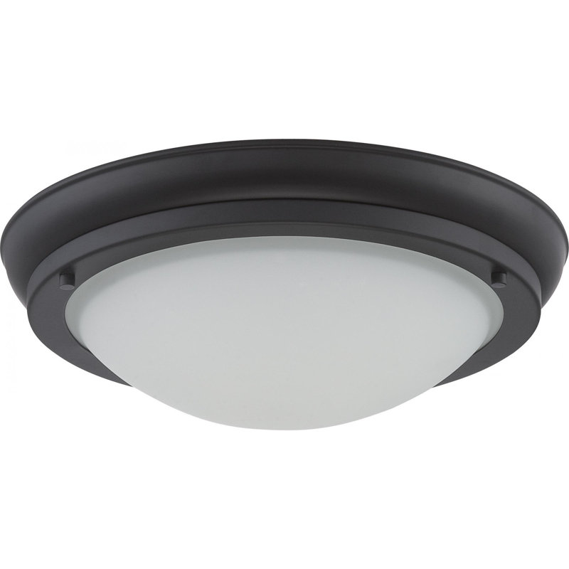 Plafonnier encastré pour cuve simple 1 lumières Brielle, Bronze vieilli, H 3,75 po x l 12 po x P 12 po