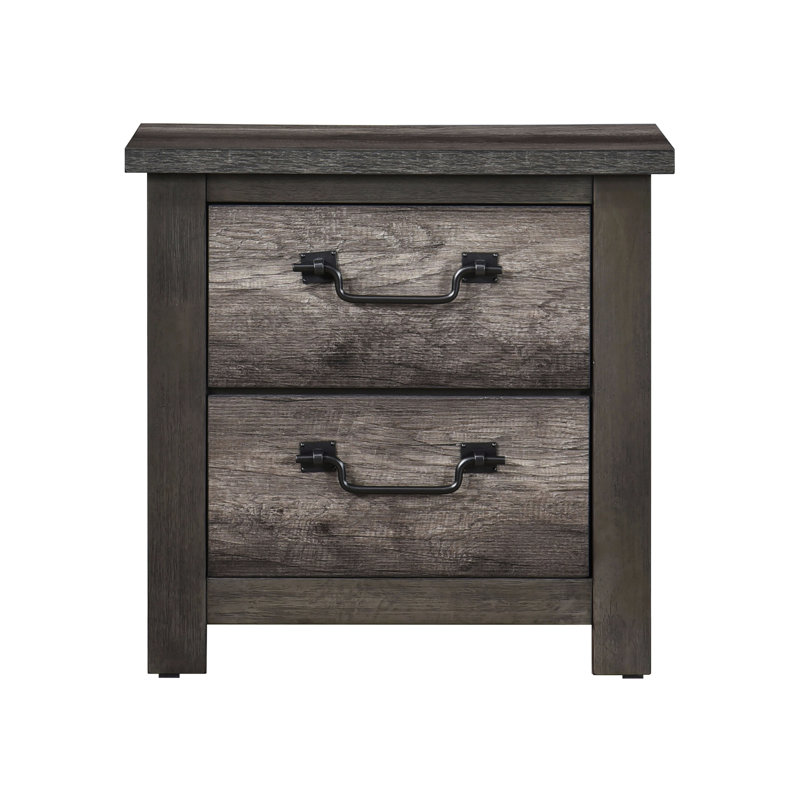 Table de chevet 2 grise pour chambre à coucher - 2 en bois