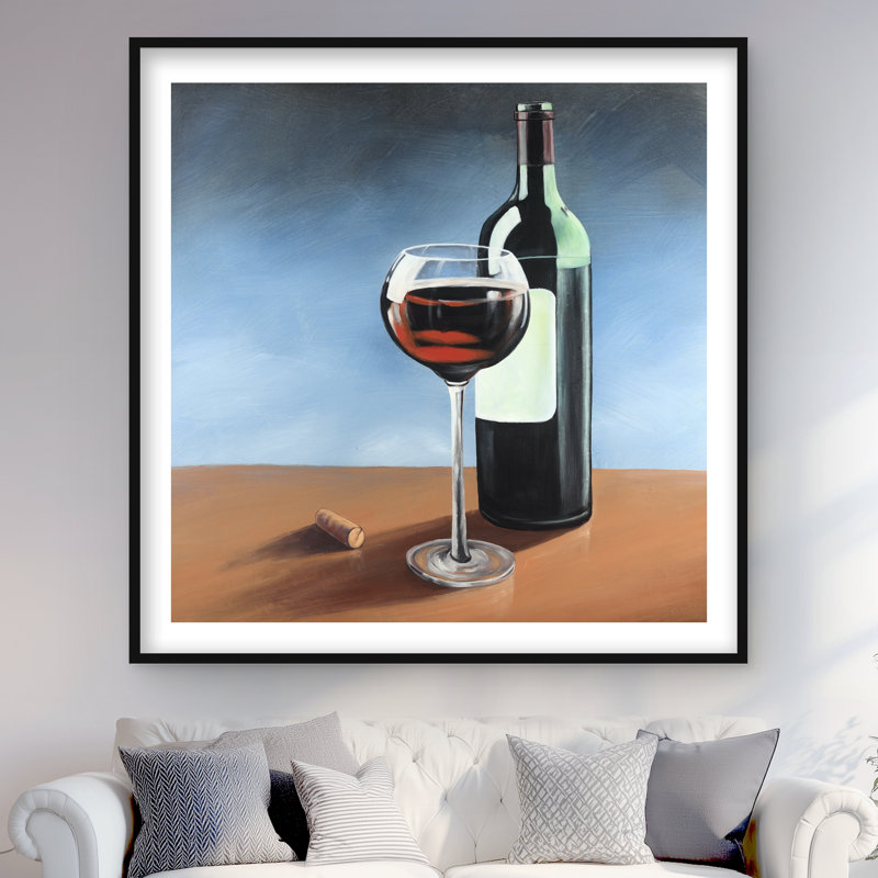Bouteille de bourgogne avec verre à vin - décor gastronomique