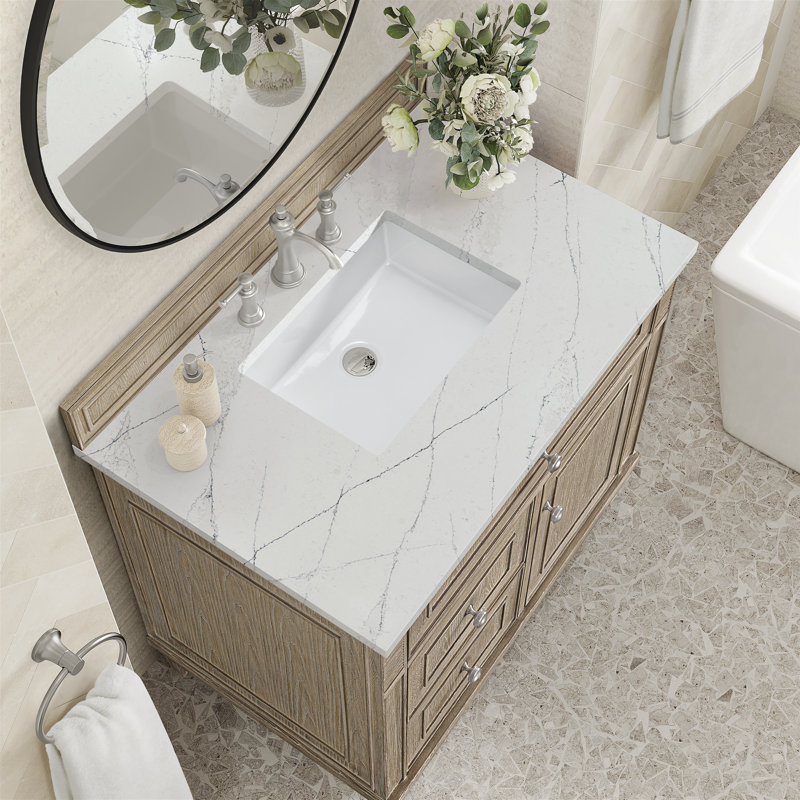 Lorelai 36'' W Single Vanity, Ethereal Noctis, Whitewashed Oak, 8" Widespread