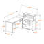 Bureau d'ordinateur en coin Baltimore beige clair moderne avec huche, H 44,48 po x l 62,53 po x P 58,84 po
