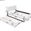 Lit plateforme double blanc avec lit gigogne et bois massif, lit gigogne supplémentaire, structure en bois-130079150-130079151