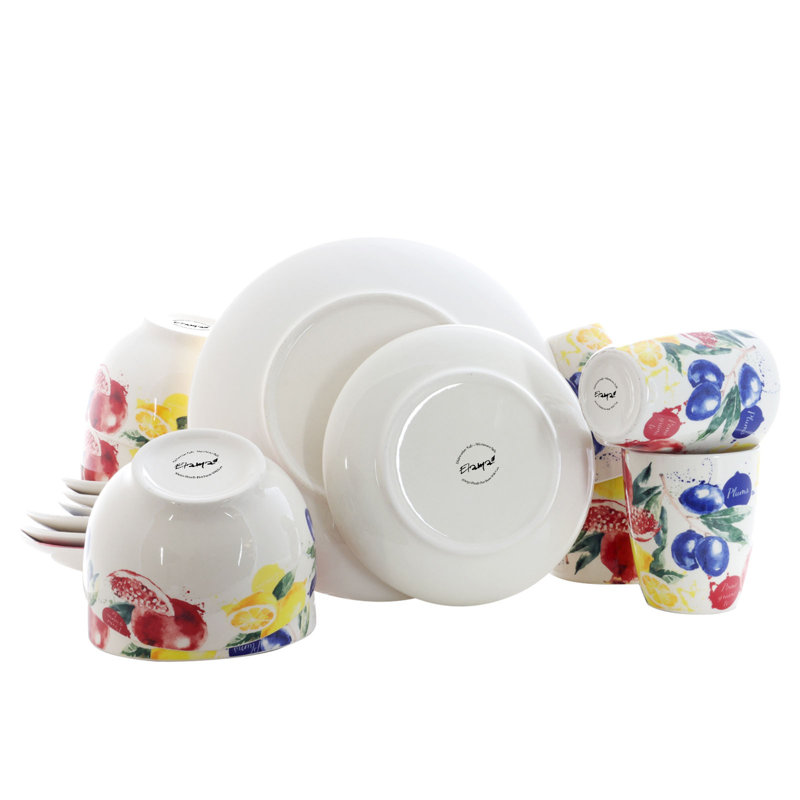 Service de vaisselle de luxe 16 pièces Elama Tuscan Amore, service pour 4
