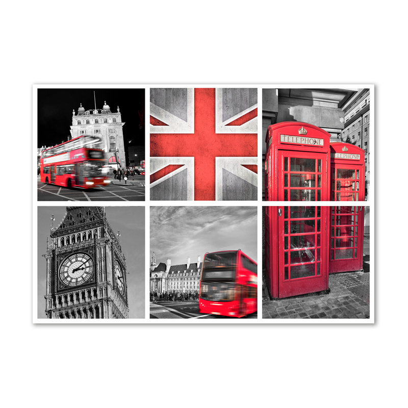 Collage London - Wrapped Canvas Print