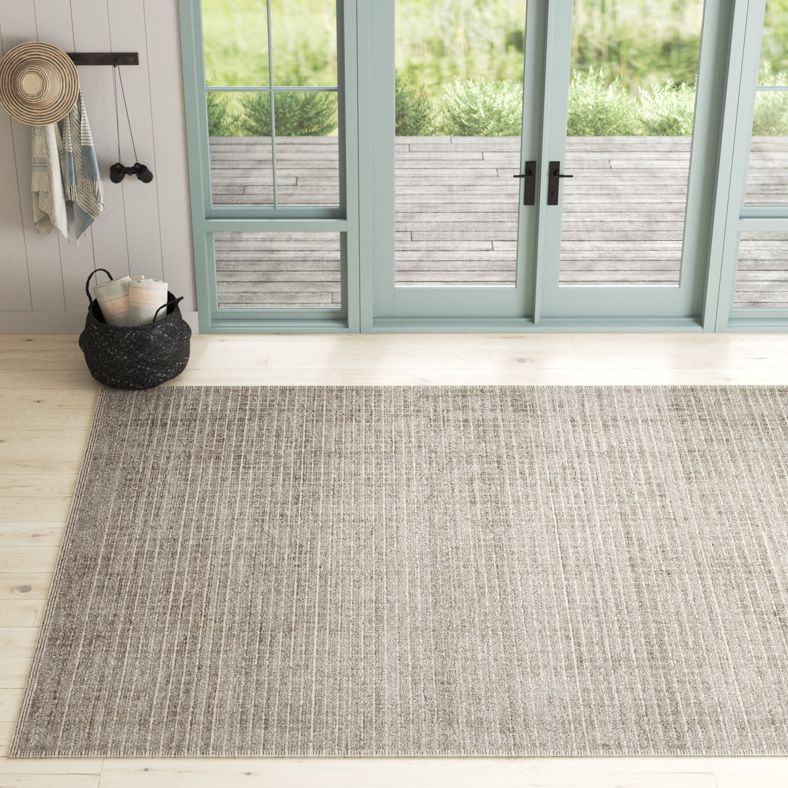 Shenade Stone Hand-Loomed Geometric Rug, Rectangle 4' x 6'