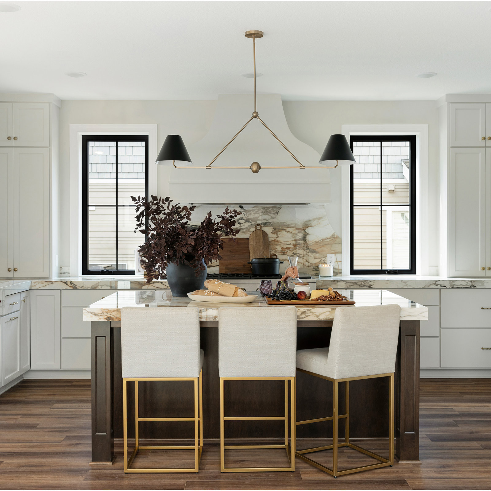 Kinston 4 - Light Dimmable Linear Chandelier, Gold