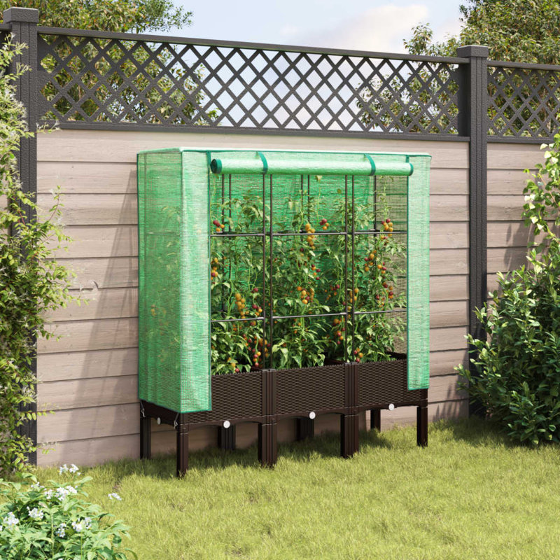 Charil Raised Garden Bed, 140cm H x 120cm W x 40cm D, Brown