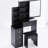 Small Space Vanity Table And Cushioned Stool Pair, Big Sliding Mirror, Multi-layered Storage, Black Furniture Piece With Seat & Large Multi-layer Storage For Compact Areas, American Design, , , Ul-664481599
